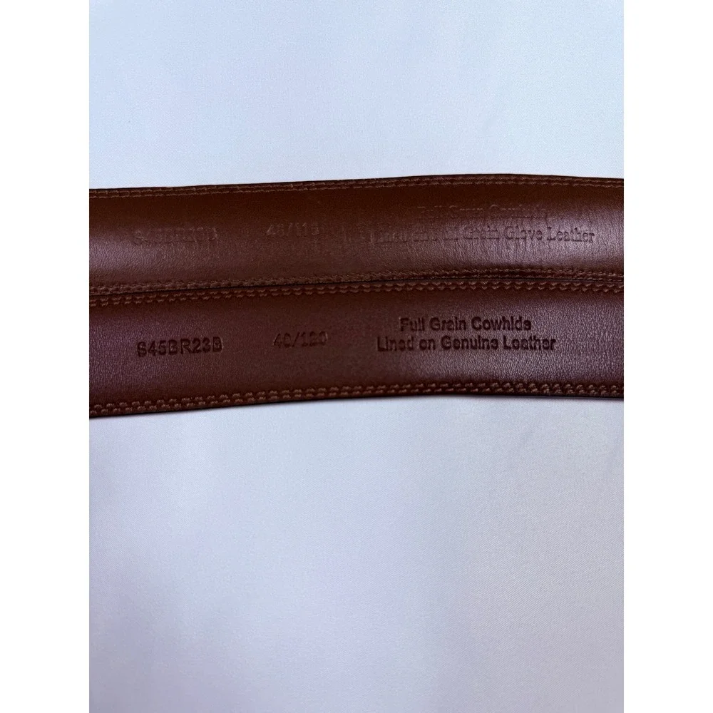 2 Roundtree & Yorke Mens Leather Belt Brown Full Grain Cowhide Lined Size 40 120